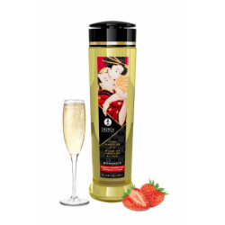 Huile de massage parfum fraise   vin pétillant - Shunga